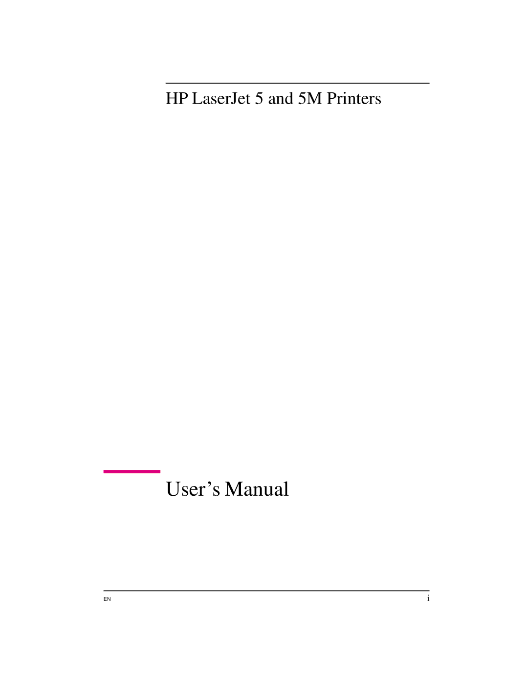 HP 5M manual User’s Manual 