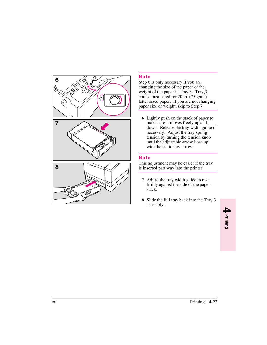 HP 5M manual Printing 