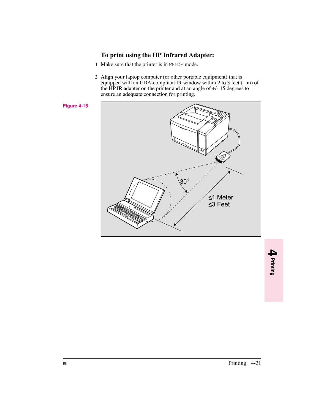 HP 5M manual To print using the HP Infrared Adapter 