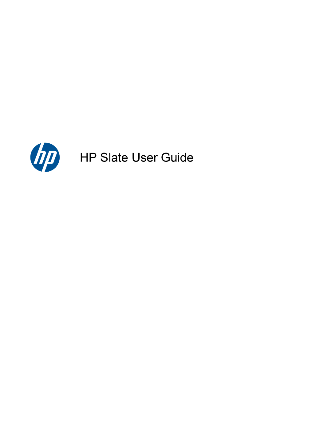 HP 500 manual HP Slate User Guide 