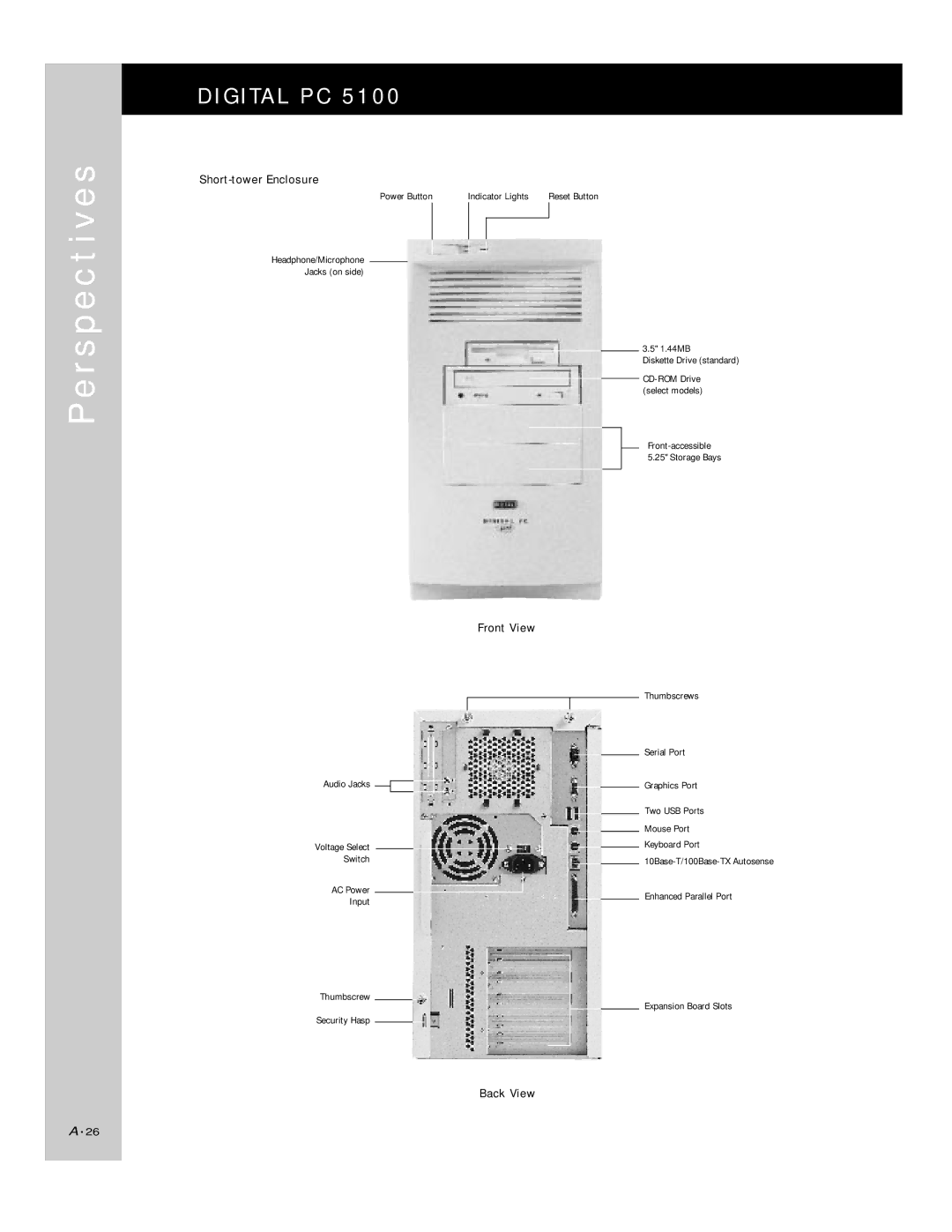 HP 500 manual Short-tower Enclosure 