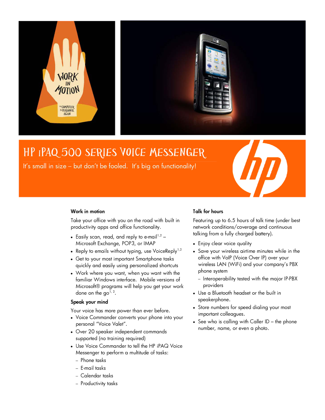 HP manual HP iPAQ 500 Series Voice Messenger 