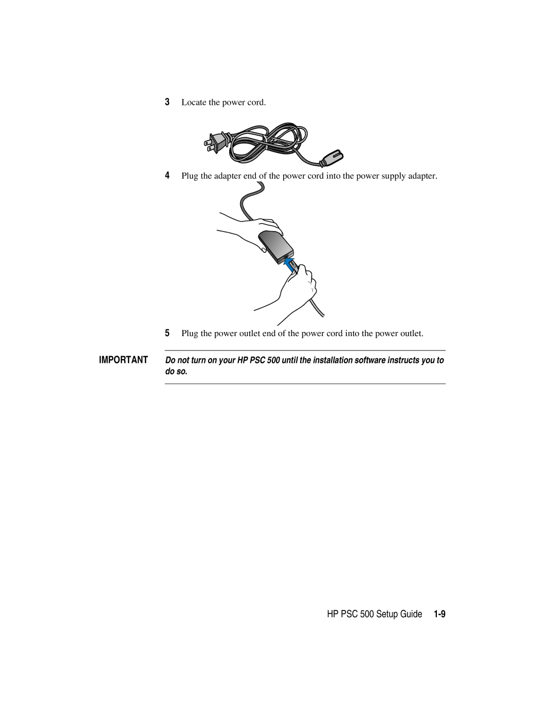 HP manual HP PSC 500 Setup Guide 