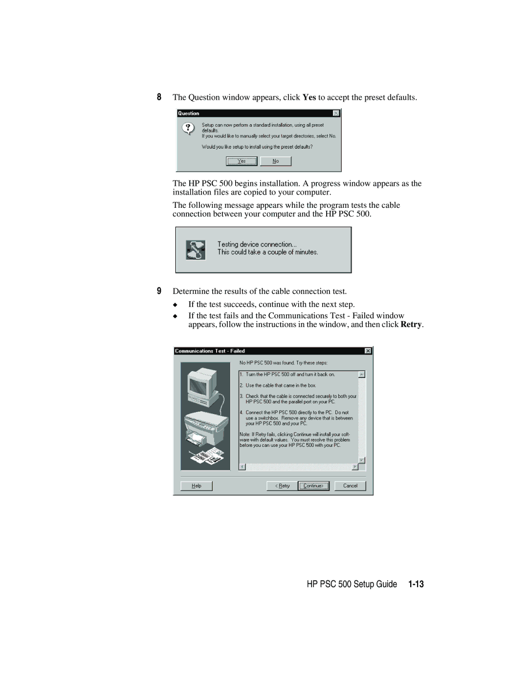 HP manual HP PSC 500 Setup Guide 