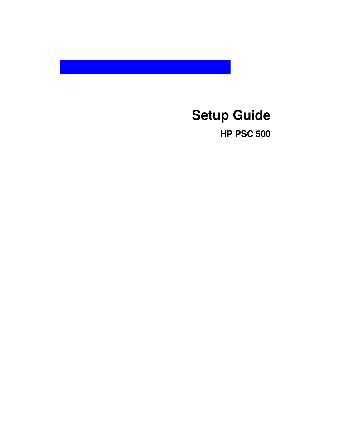 HP 500 manual Setup Guide, Hp Psc 