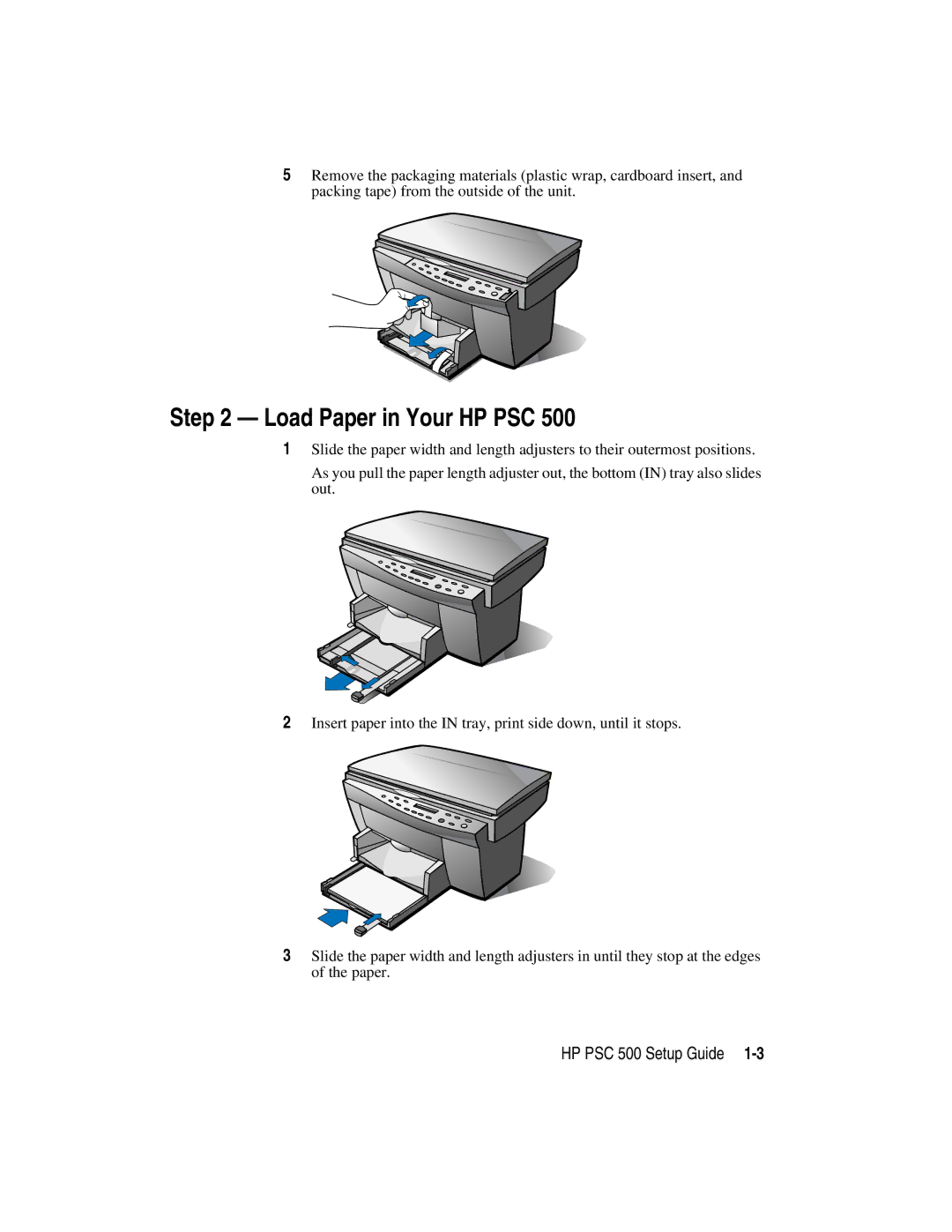 HP manual Load Paper in Your HP PSC, HP PSC 500 Setup Guide 