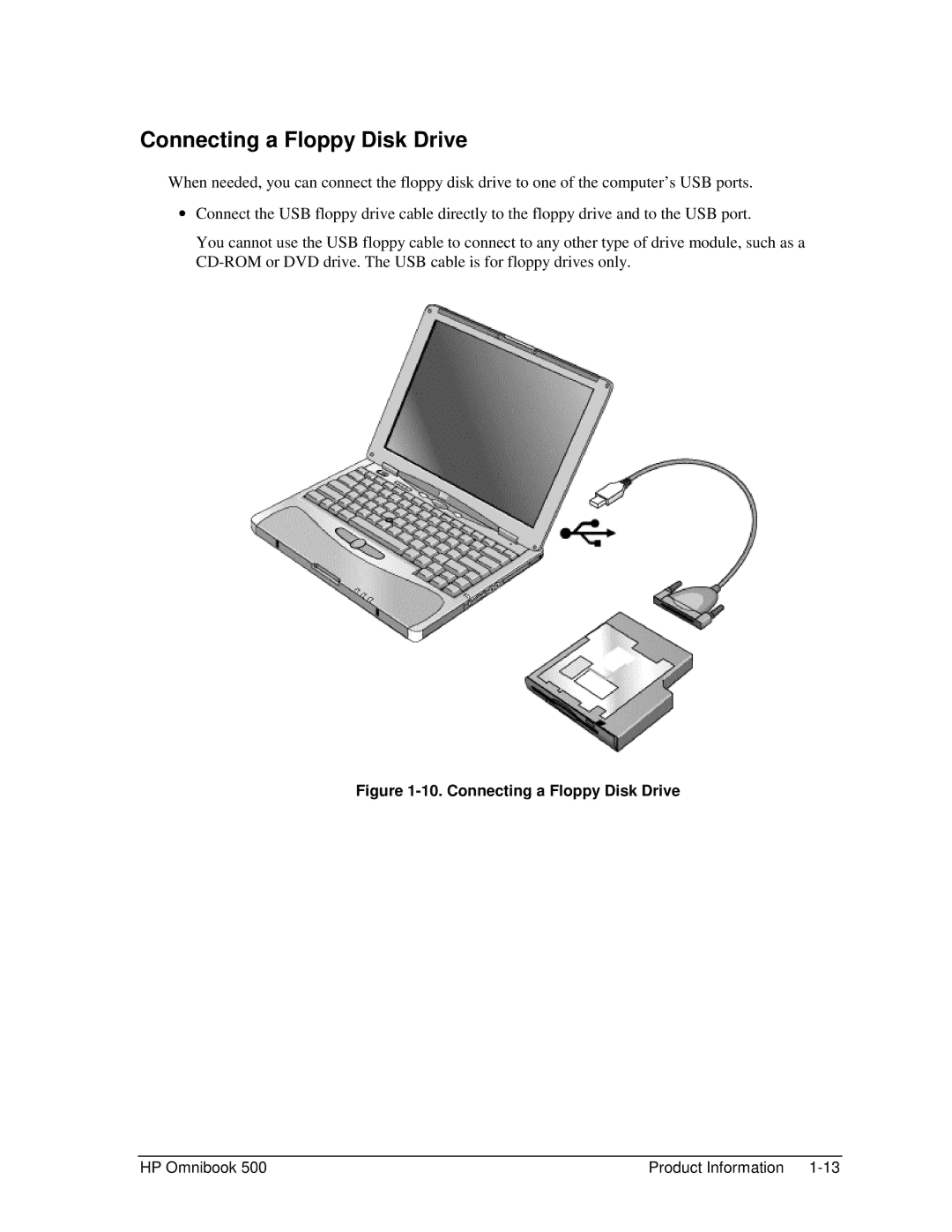 HP 500 manual Connecting a Floppy Disk Drive 