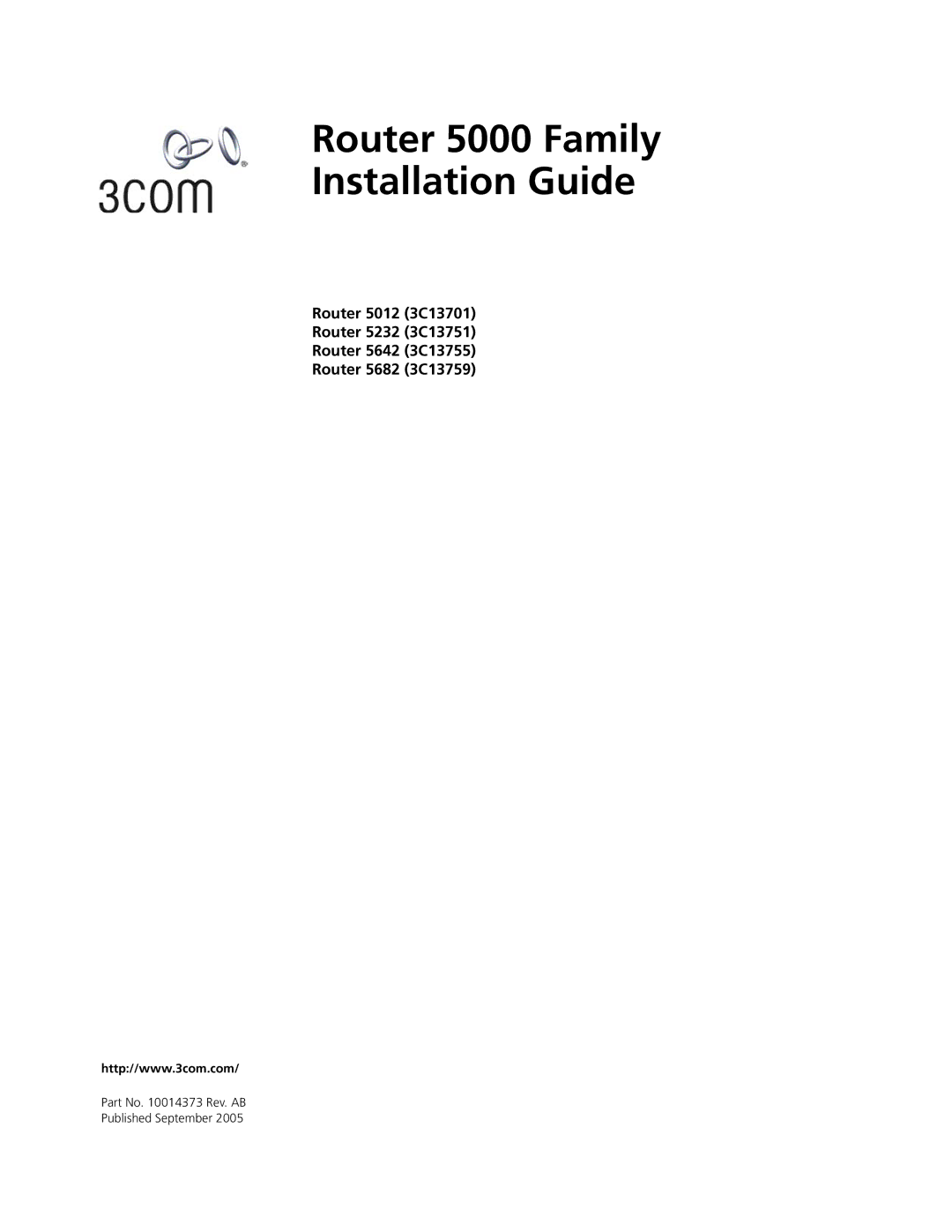 HP 5000 Router manual Router 5000 Family Installation Guide 