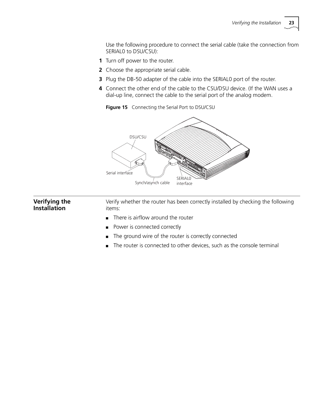 HP 5000 Router manual Verifying 