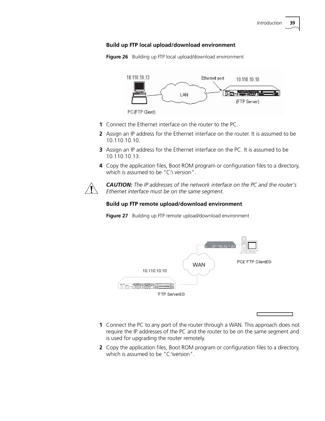 HP 5000 Router manual Build up FTP local upload/download environment, Build up FTP remote upload/download environment 