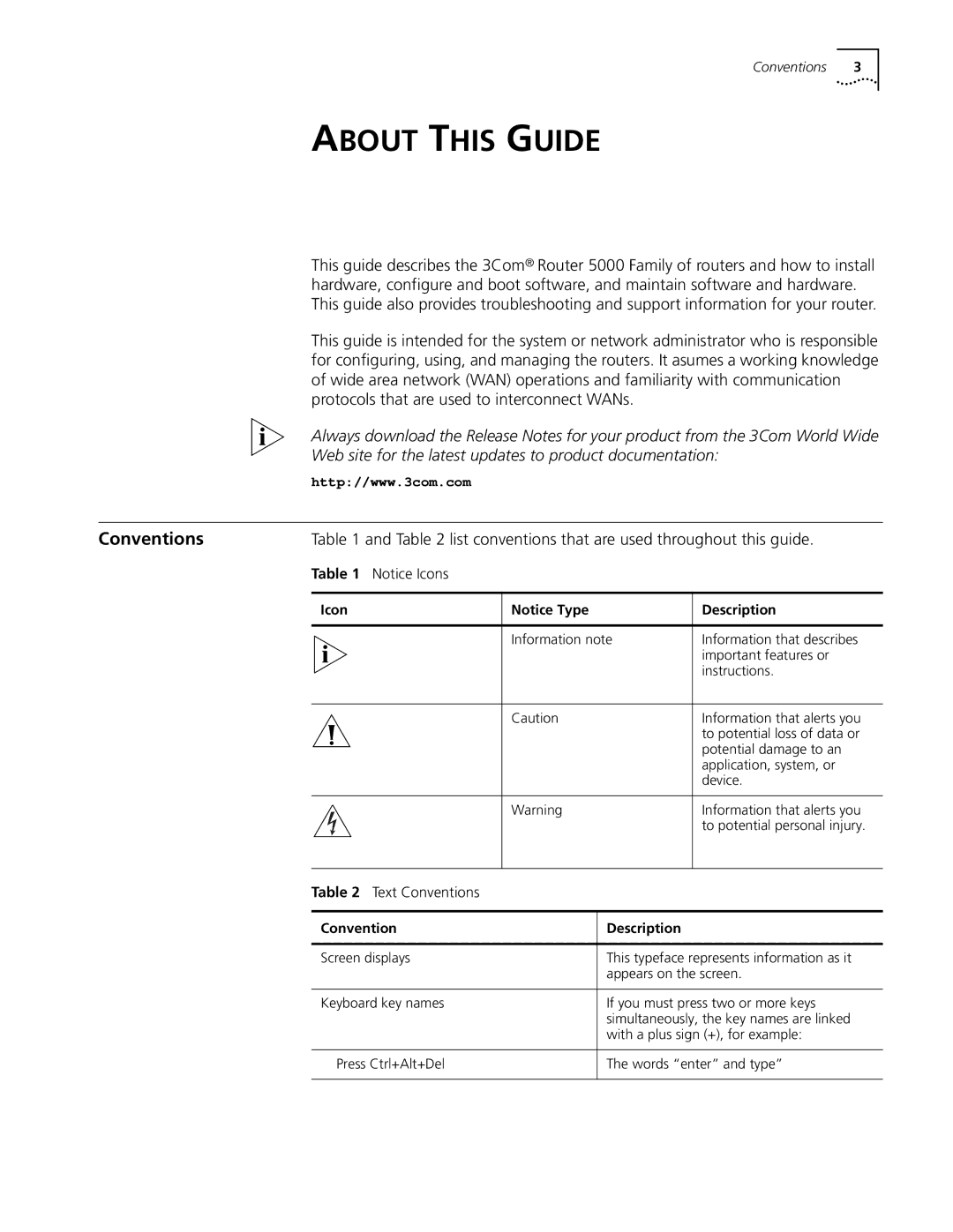 HP 5000 Router manual About this Guide, Protocols that are used to interconnect WANs, Text Conventions 