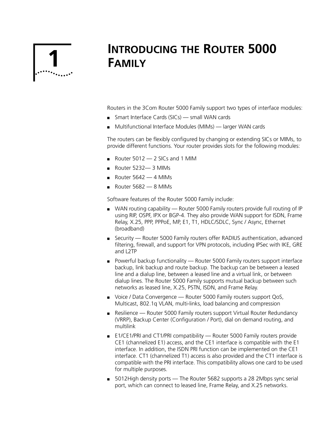 HP 5000 Router manual Introducing the Router Family 