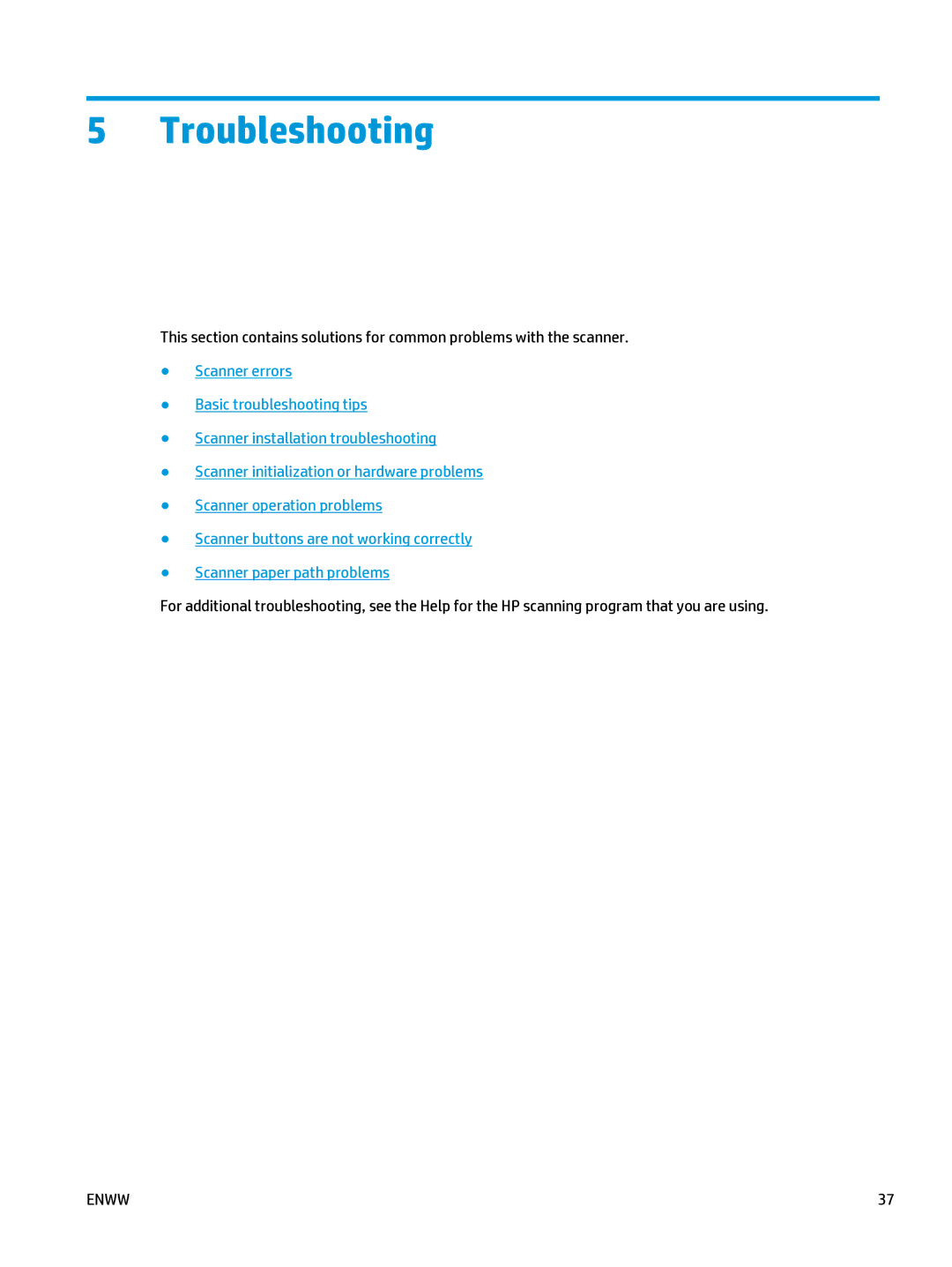 HP 5000 s2 Sheet-feed manual Troubleshooting 