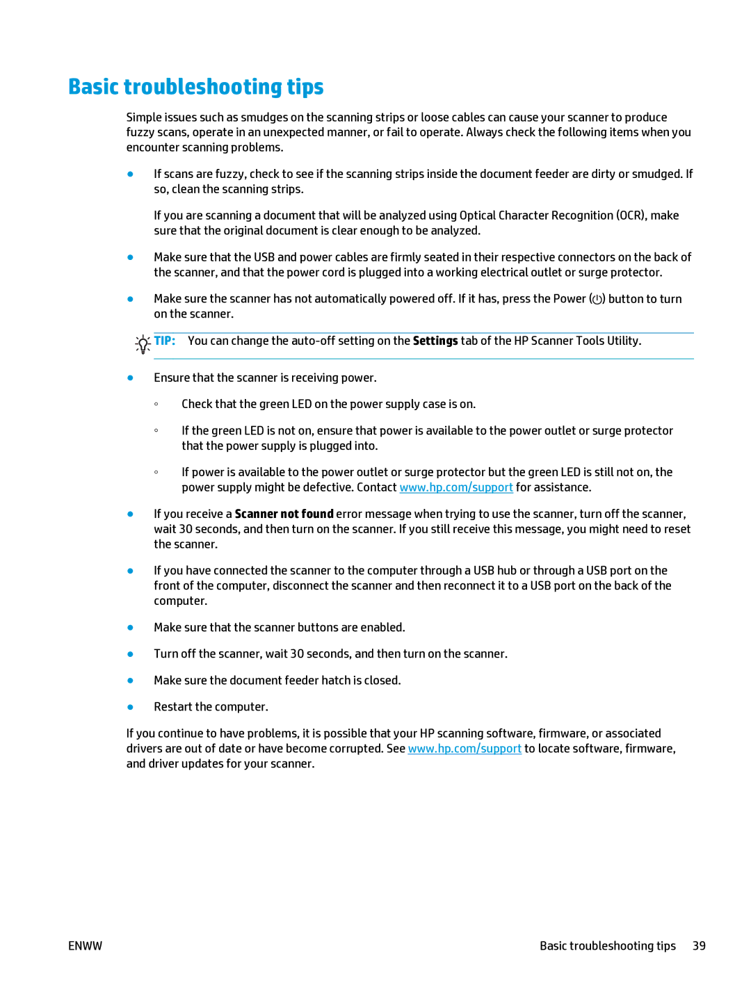 HP 5000 s2 Sheet-feed manual Basic troubleshooting tips 