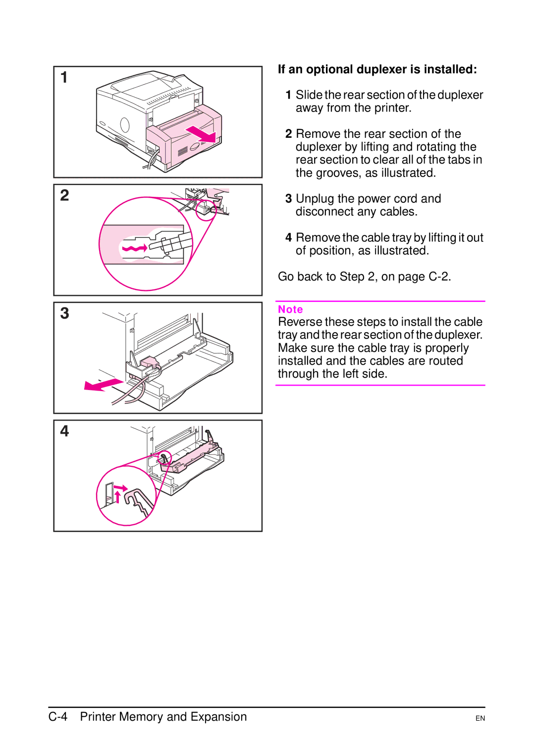 HP 5000 manual If an optional duplexer is installed 