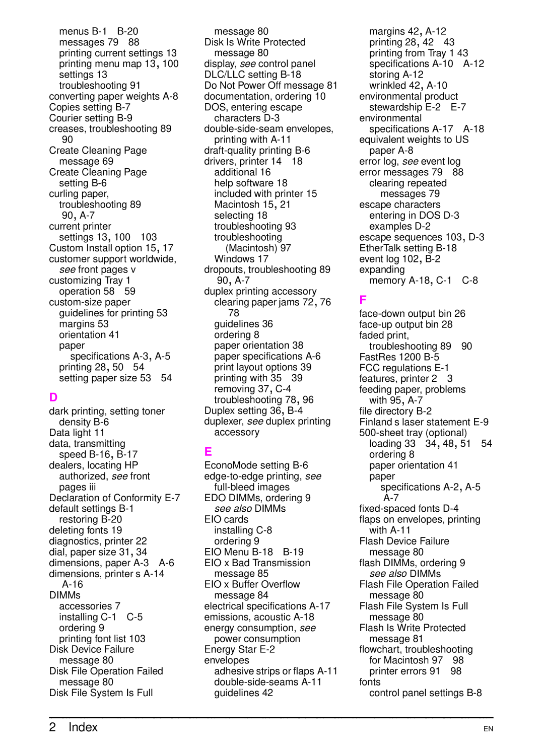 HP 5000 manual See also DIMMs 