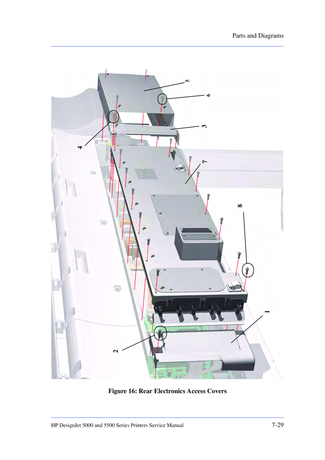 HP 5000 manual Rear Electronics Access Covers 