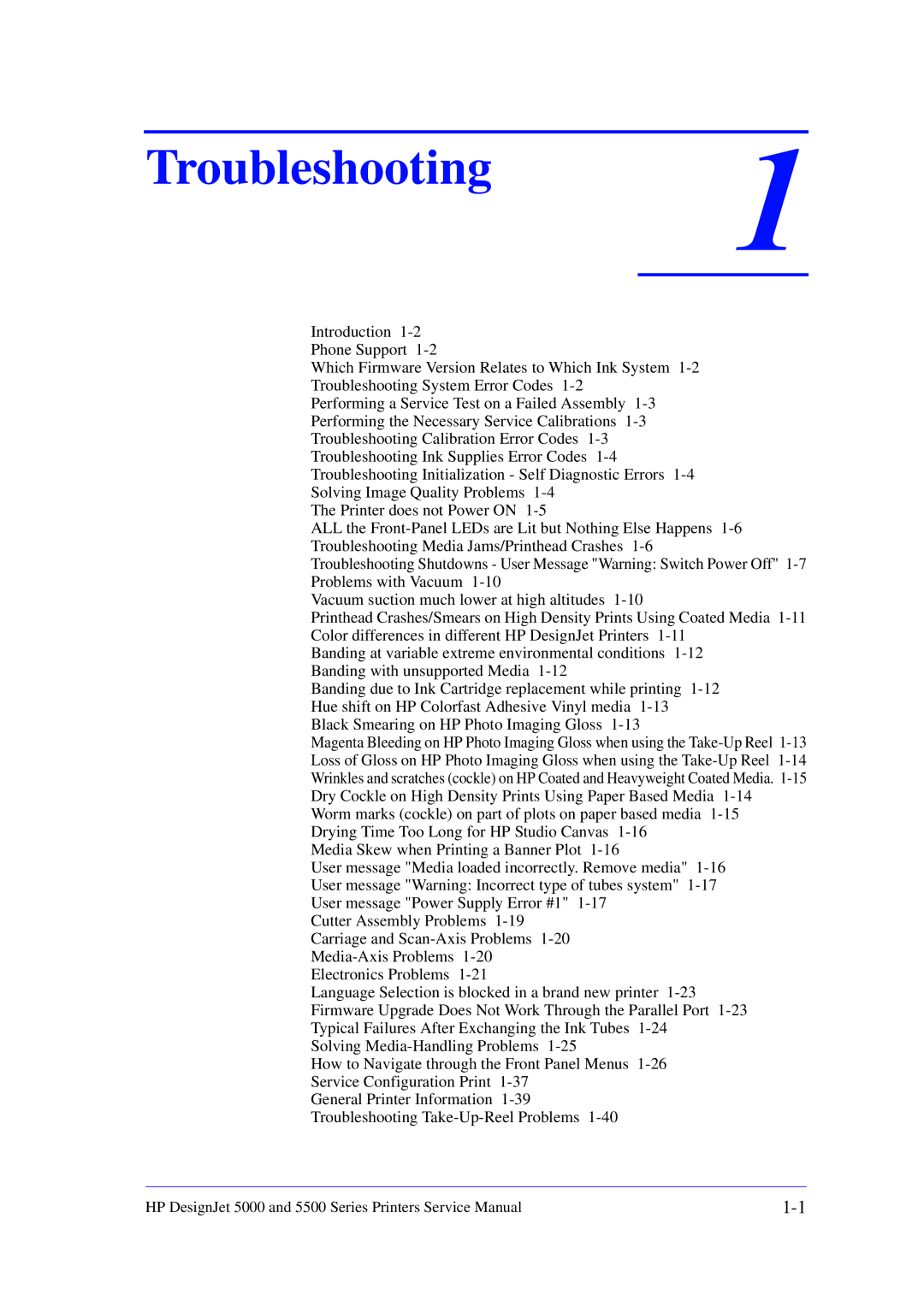 HP 5000 manual Troubleshooting 