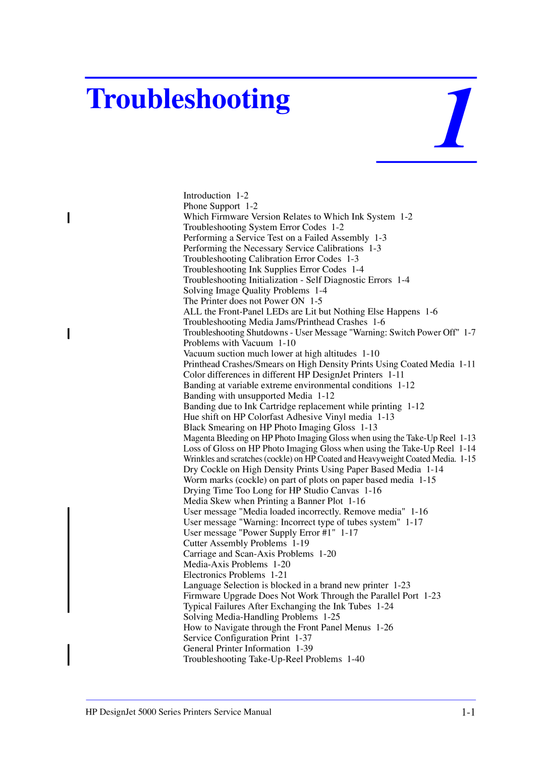 HP 5000 manual Troubleshooting 