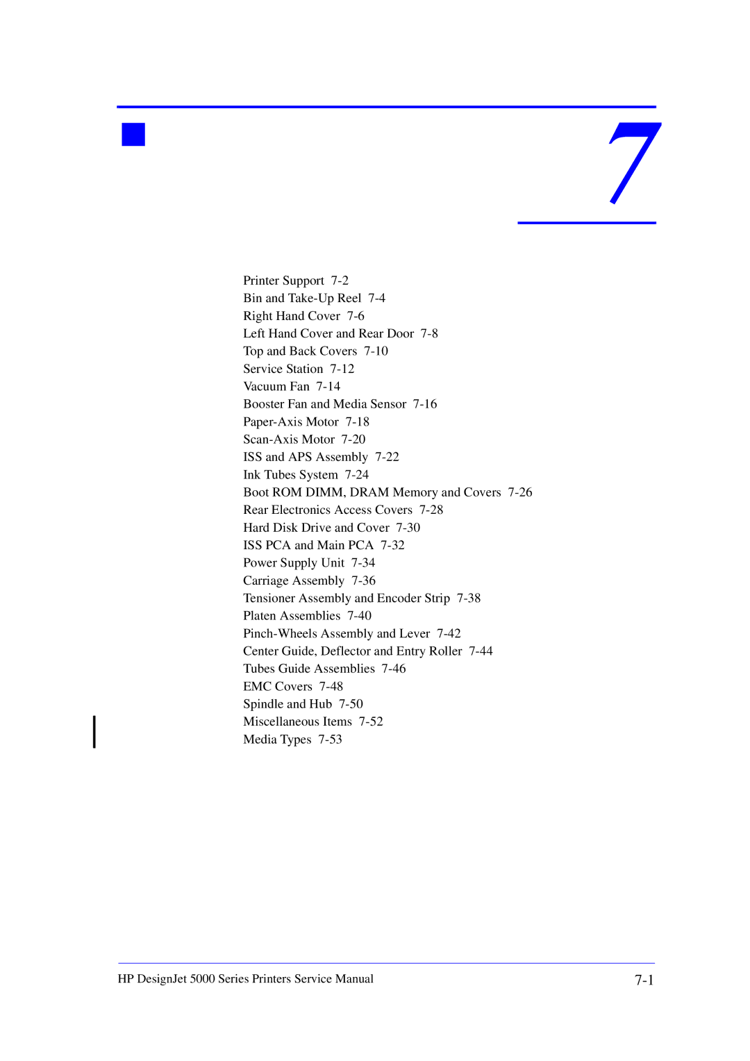 HP 5000 manual Parts and Diagrams 