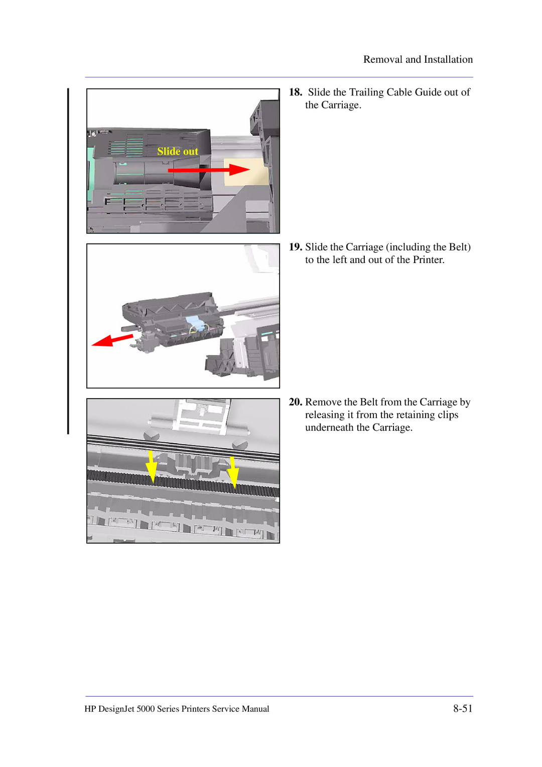 HP 5000 manual Slide out 