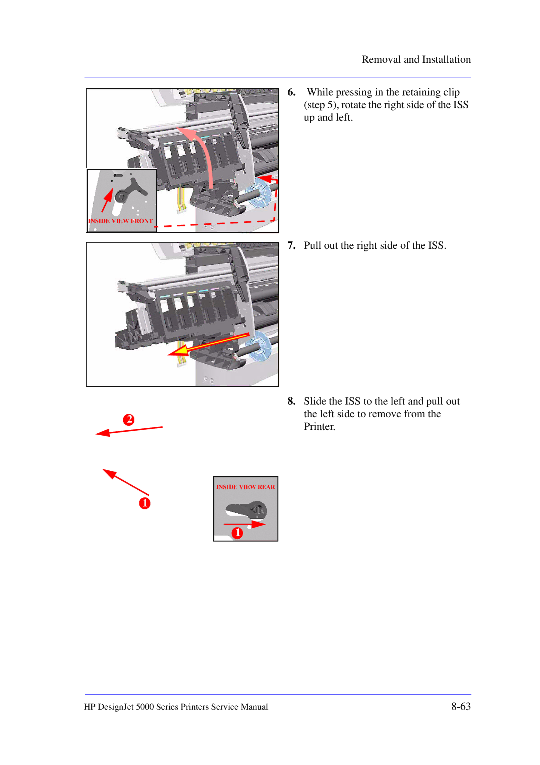 HP 5000 manual Inside View Front 