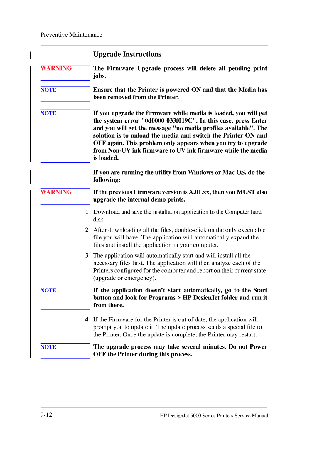 HP 5000 manual Upgrade Instructions 