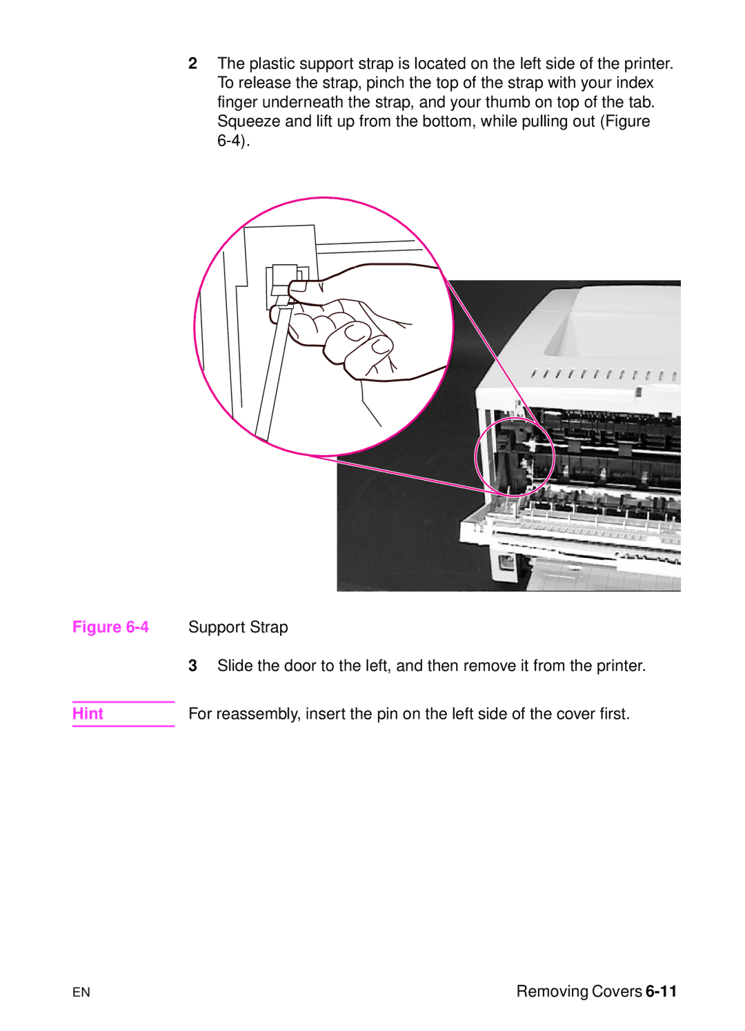 HP 5000n manual Support Strap 