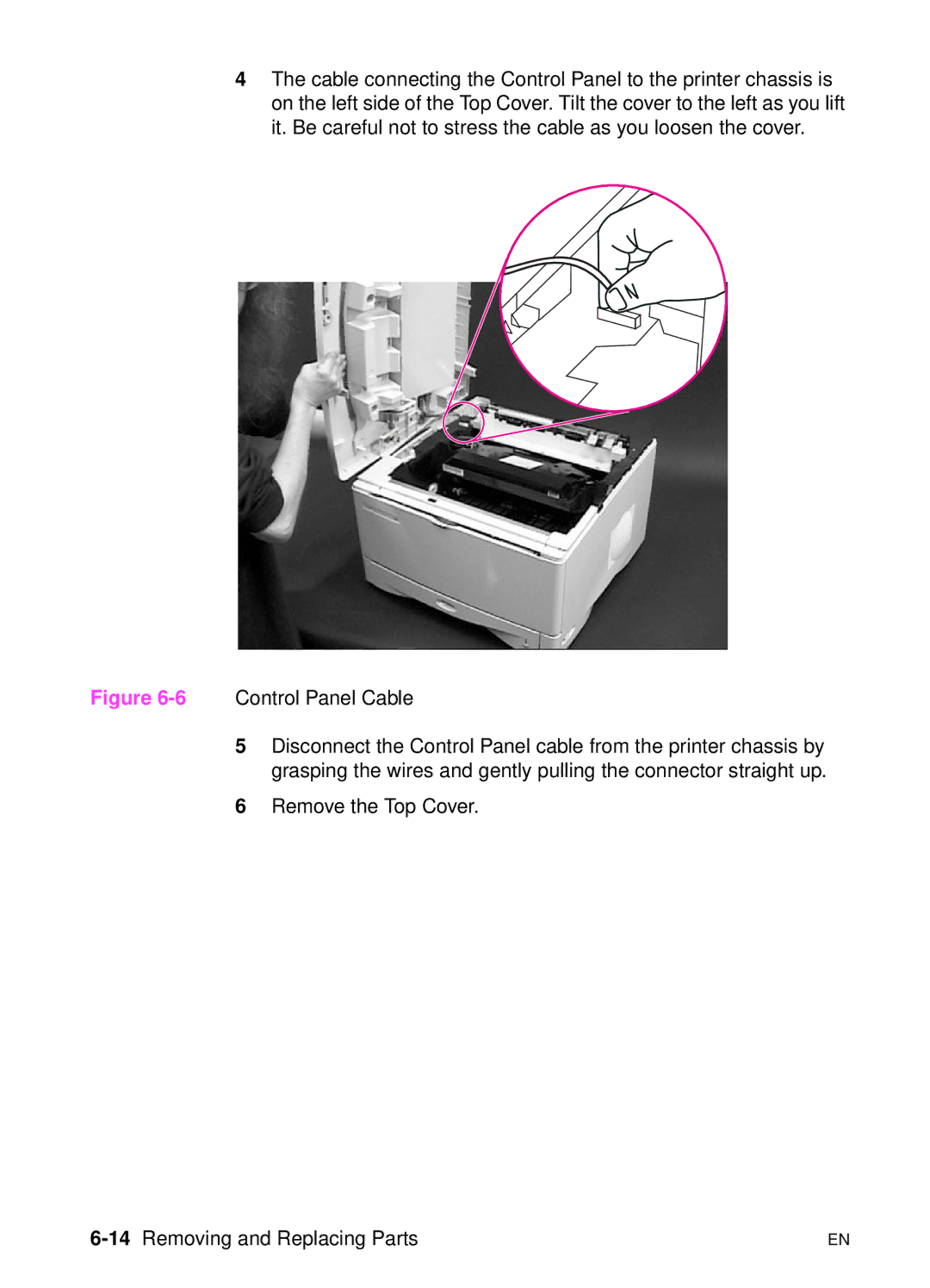 HP 5000n manual 14Removing and Replacing Parts 