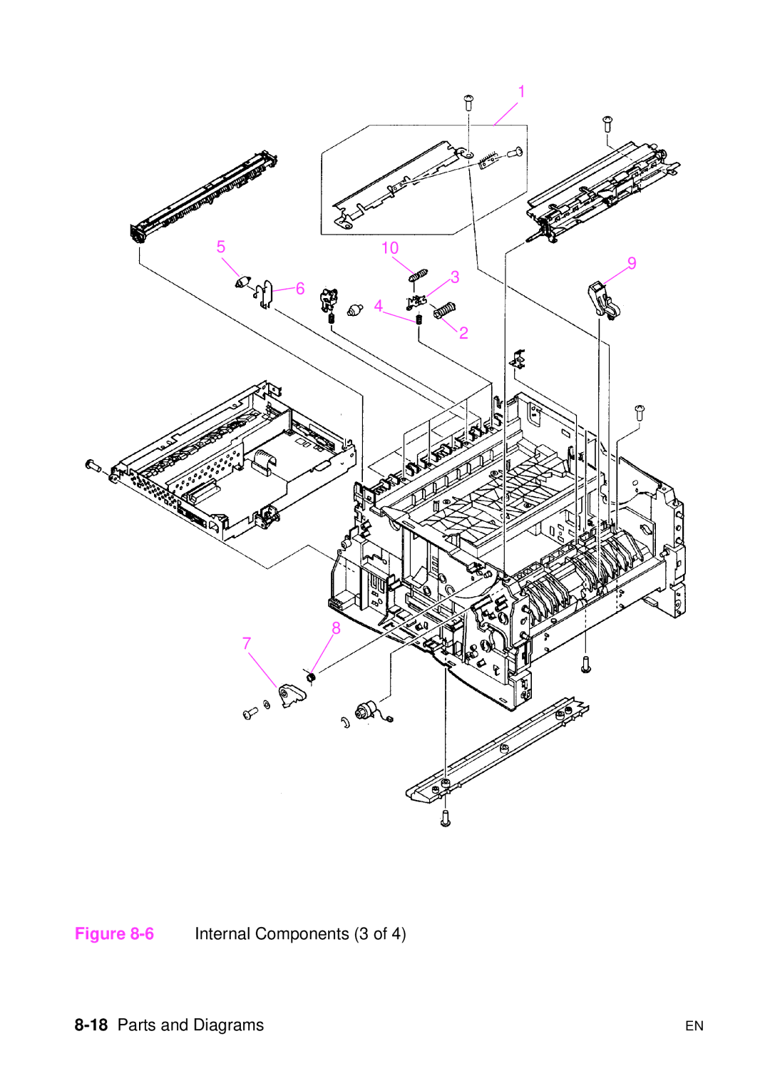 HP 5000n manual 6Internal Components 3, 18Parts and Diagrams 