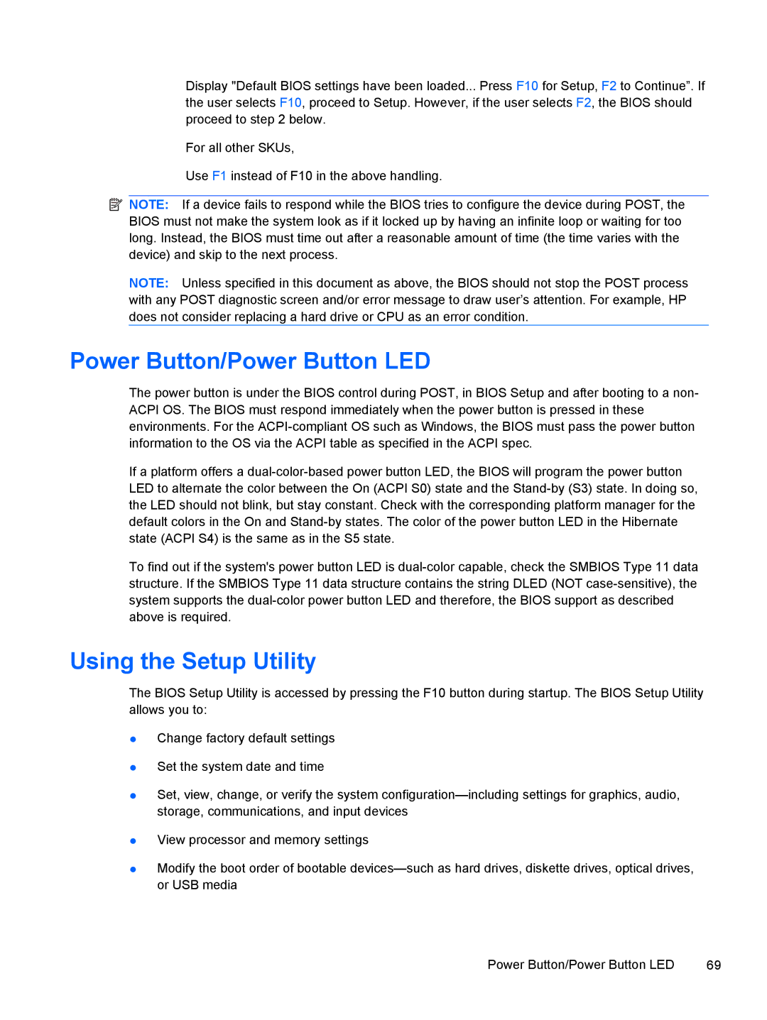 HP 500B VS695UT 515B, 500B VS695UT VS695UT#ABA, 500B VS695UT 505B Power Button/Power Button LED, Using the Setup Utility 