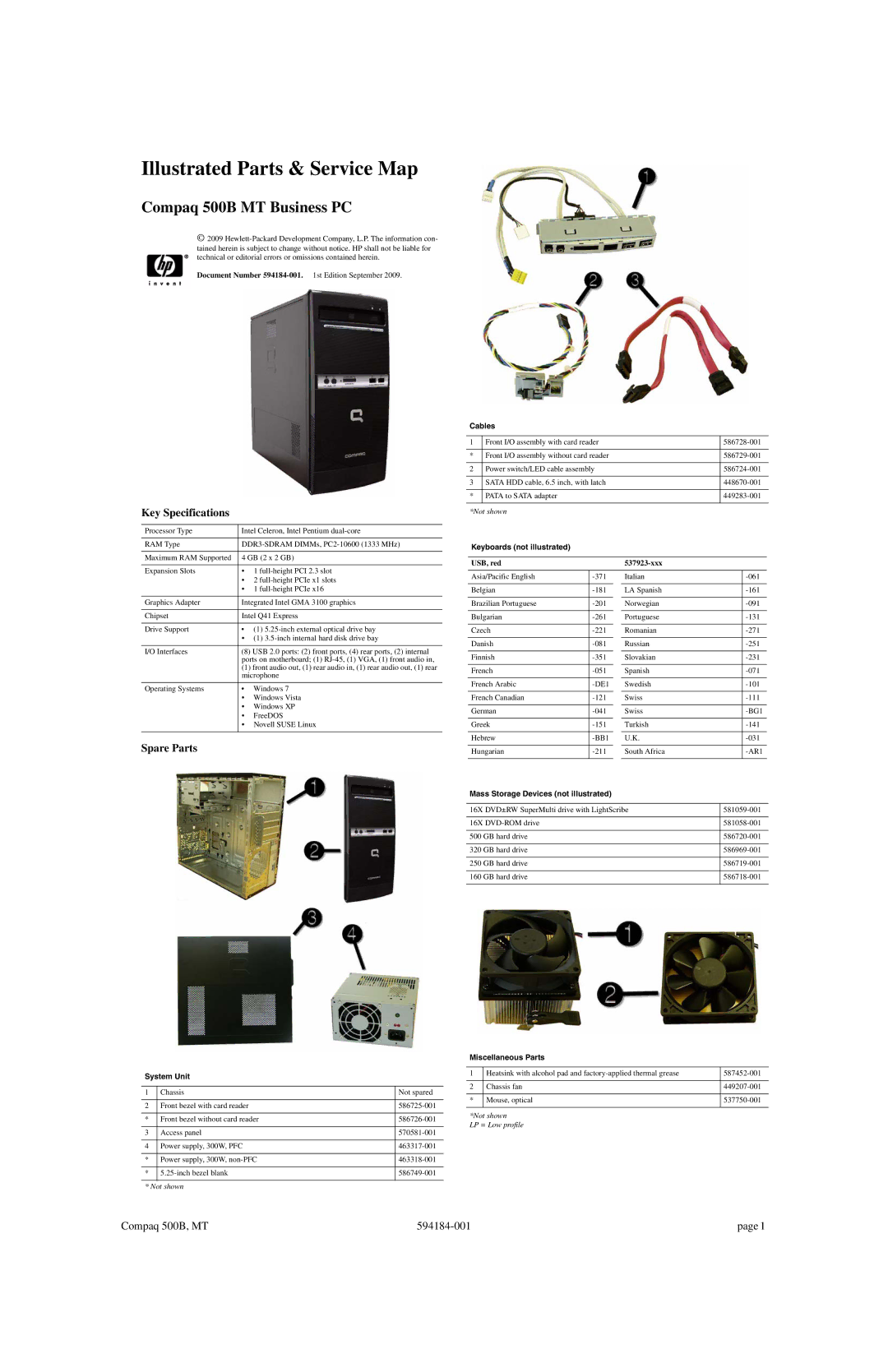 HP 500B manual Overview, Microtower 