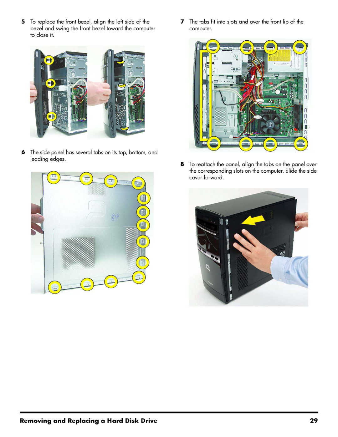 HP 500B manual Removing and Replacing a Hard Disk Drive 