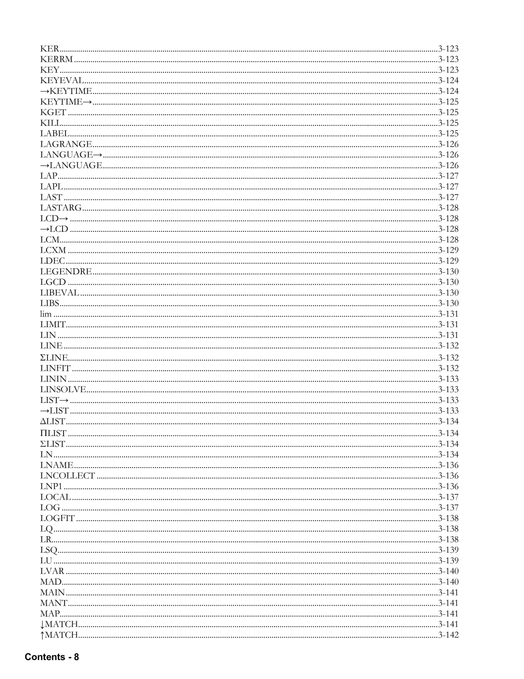 HP 50g Graphing, 48gII Graphing manual List 