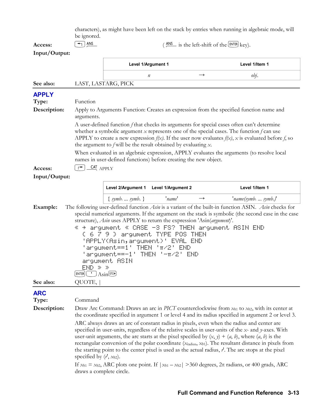 HP 48gII Graphing, 50g Graphing manual Apply, Arc, Access …µAPPLY Input/Output 