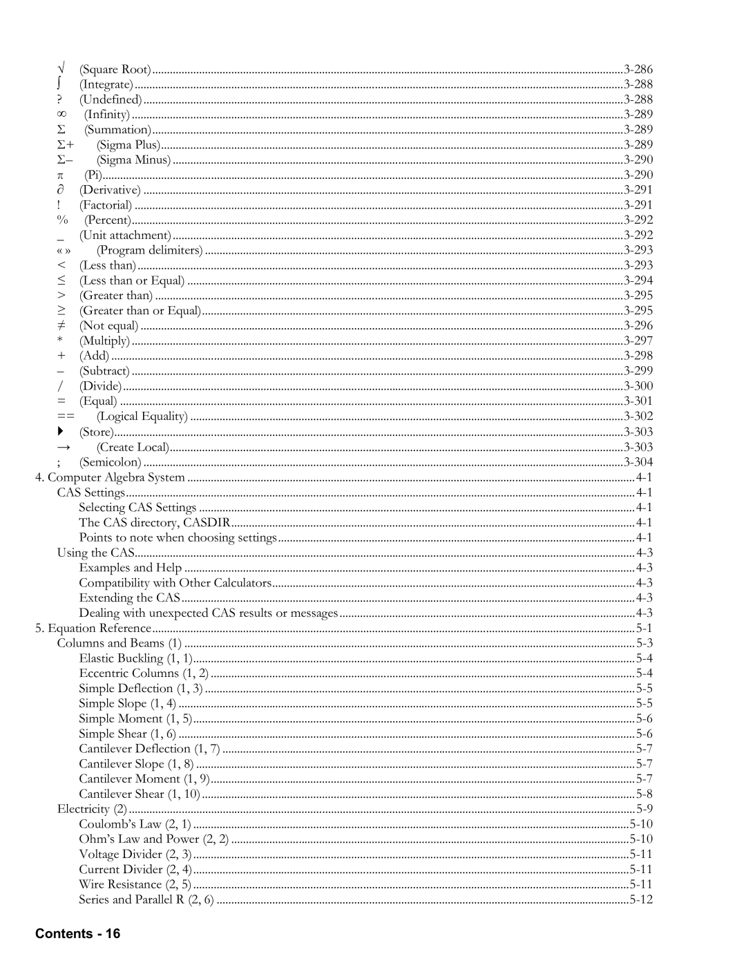 HP 50g Graphing, 48gII Graphing manual Contents 