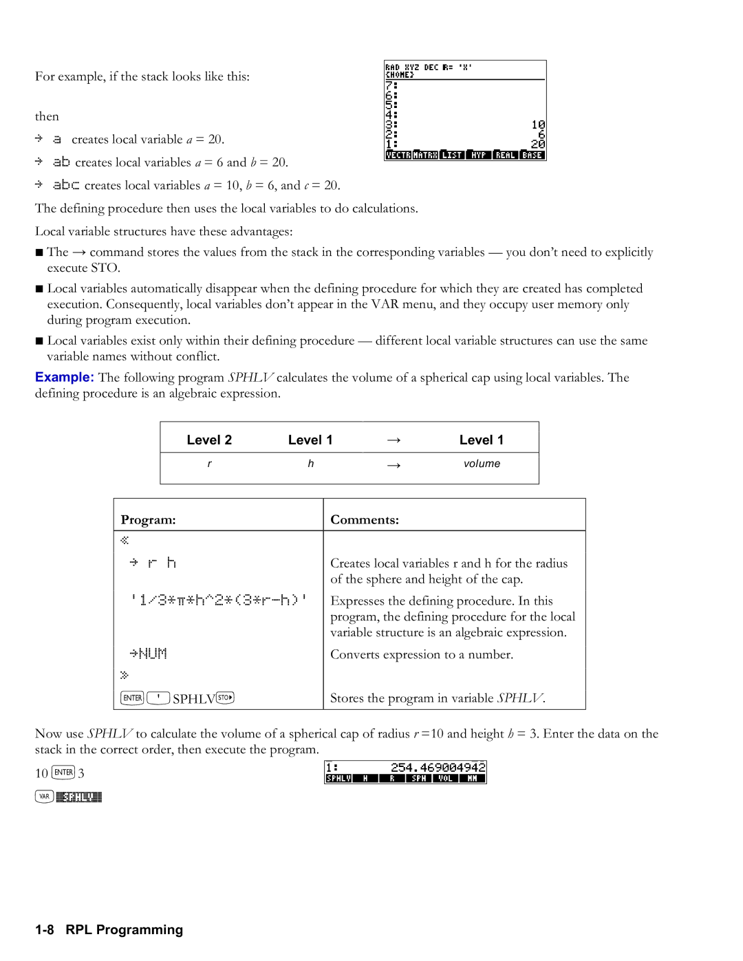 HP 50g Graphing, 48gII Graphing manual Program Comments, `Osphlv K 