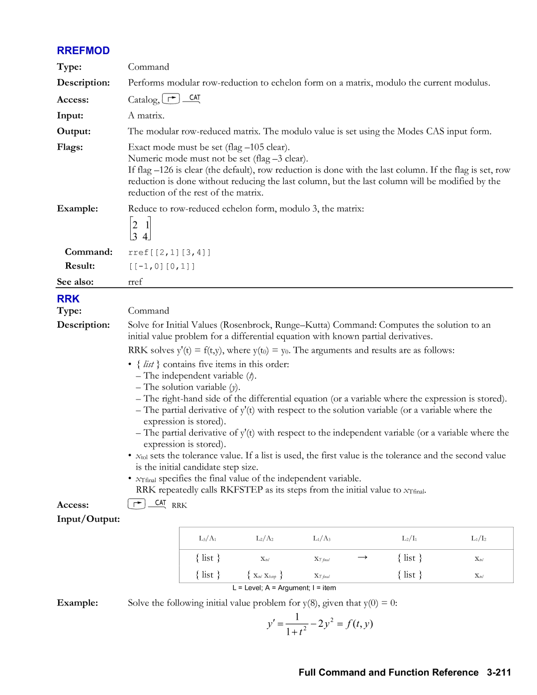 HP 48gII Graphing, 50g Graphing manual Rrefmod, Rrk 