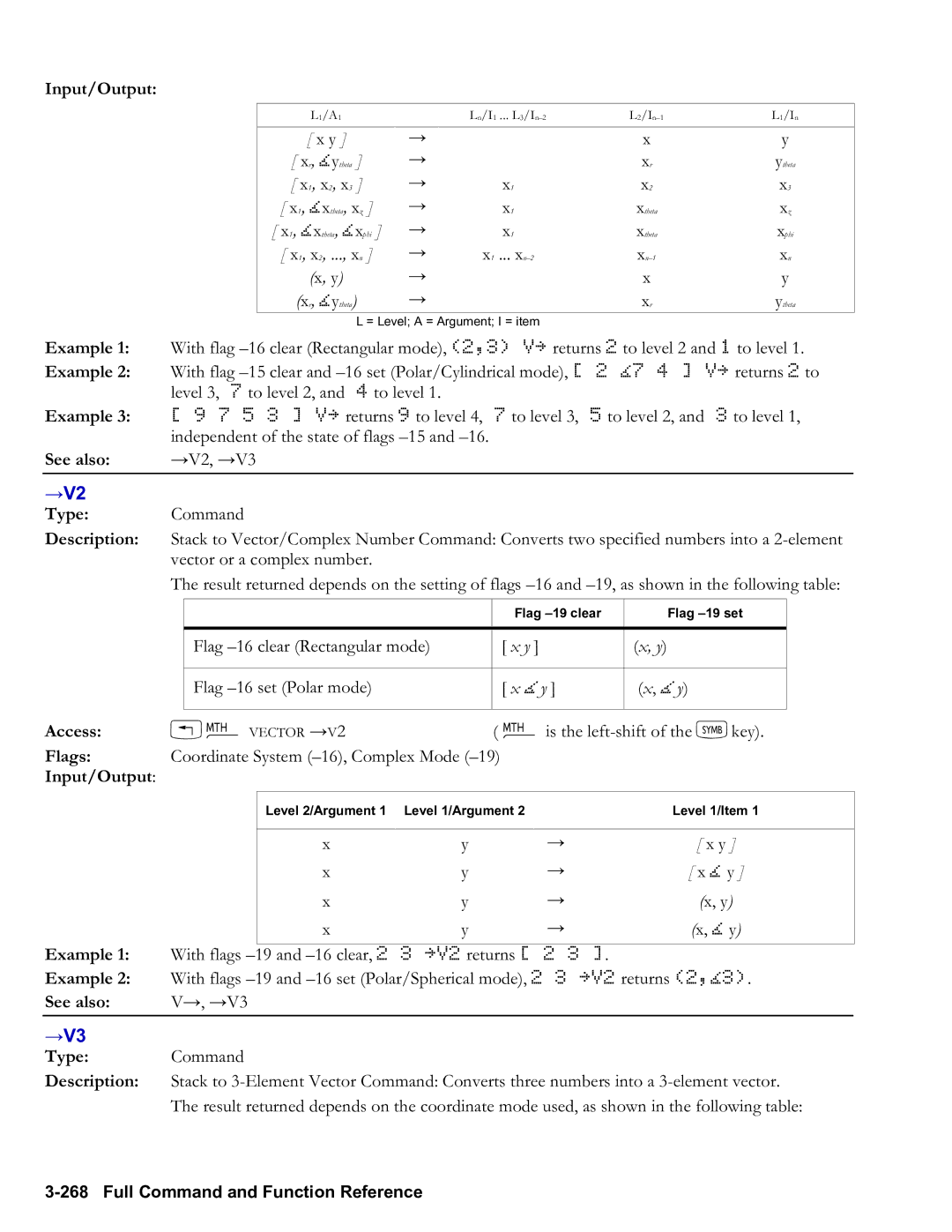 HP 50g Graphing X1, x2, ..., xn Xn-2, Level 3, 7 to level 2, To level, →V2, →V3, Coordinate System -16, Complex Mode 