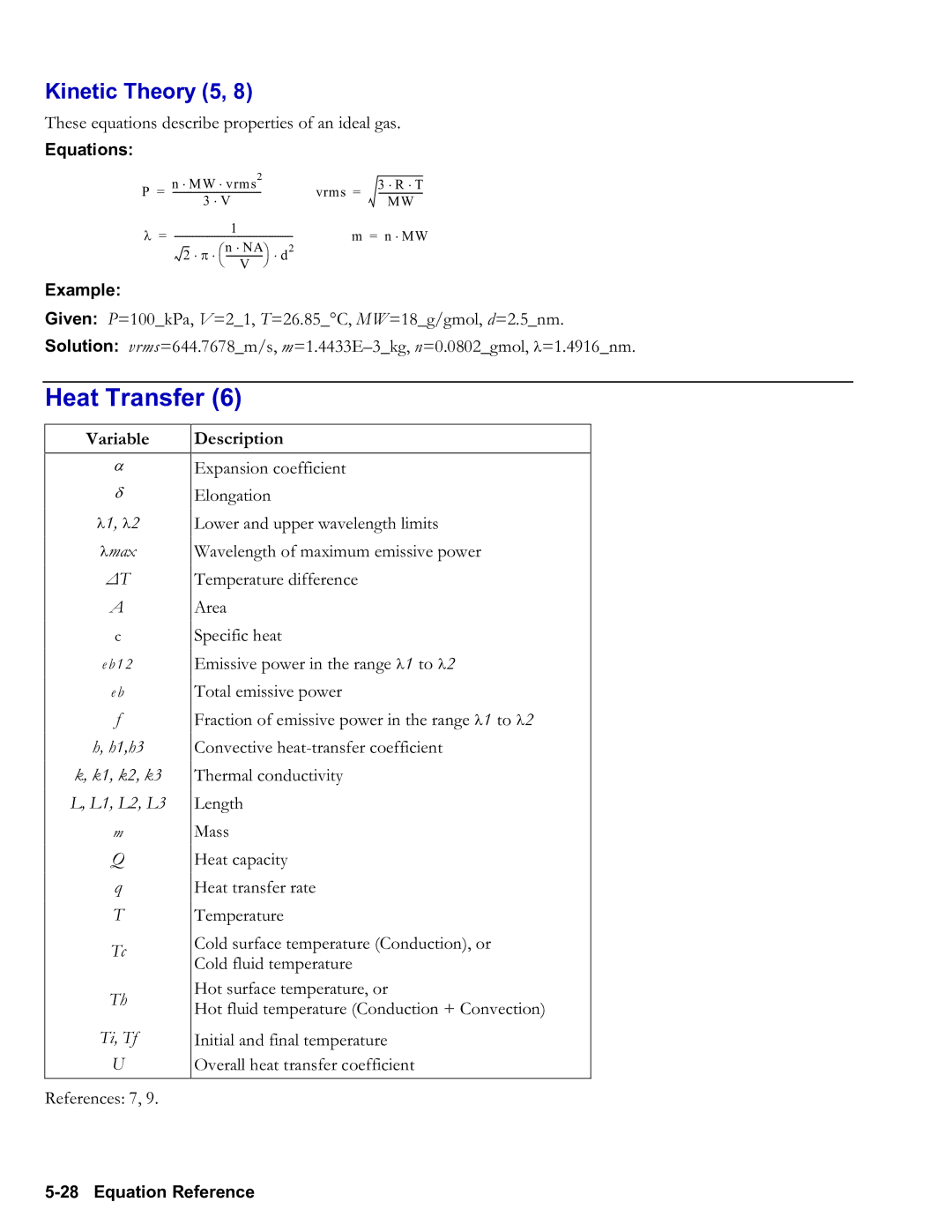 HP 50g Graphing, 48gII Graphing manual Heat Transfer, Kinetic Theory 5 