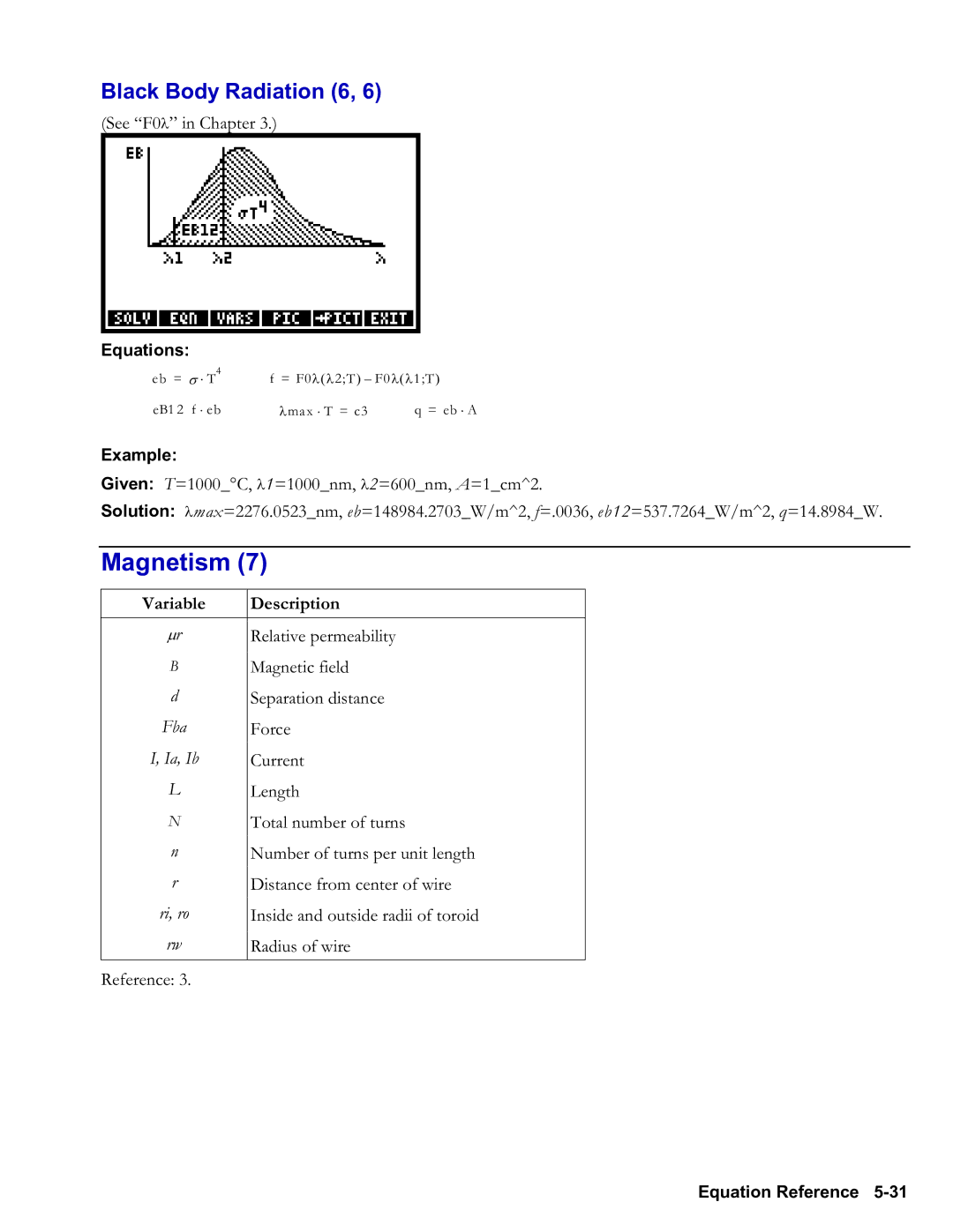 HP 48gII Graphing, 50g Graphing manual Magnetism, Black Body Radiation 6, Fba, Ia, Ib, Ri, ro 