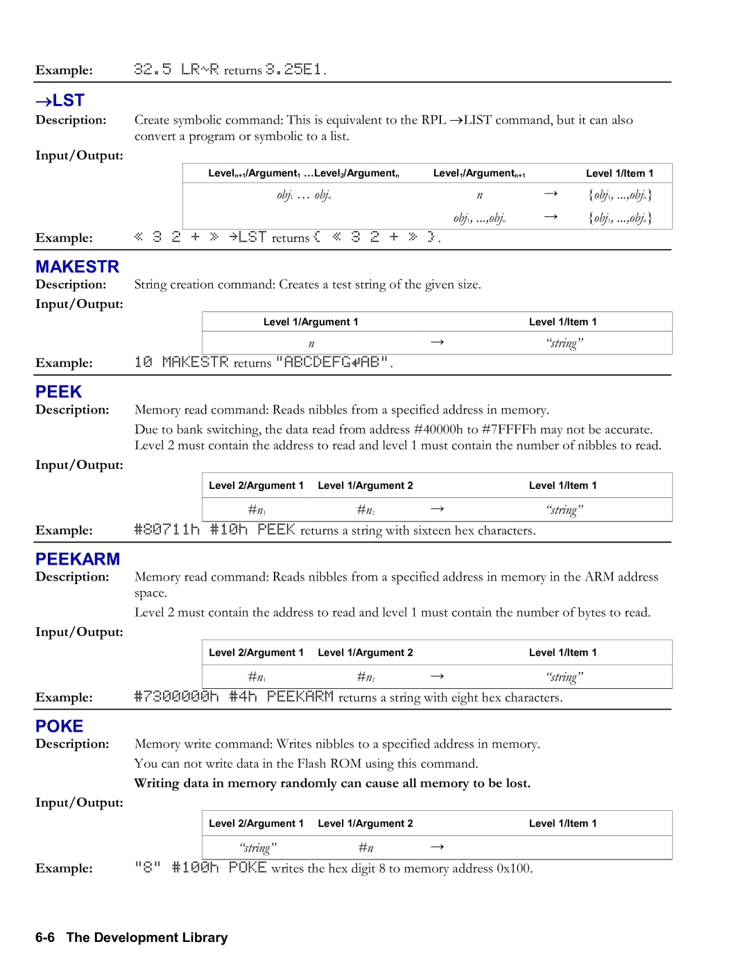 HP 50g Graphing, 48gII Graphing manual →Lst, Obj … obj Obj 1, ...,obj n 