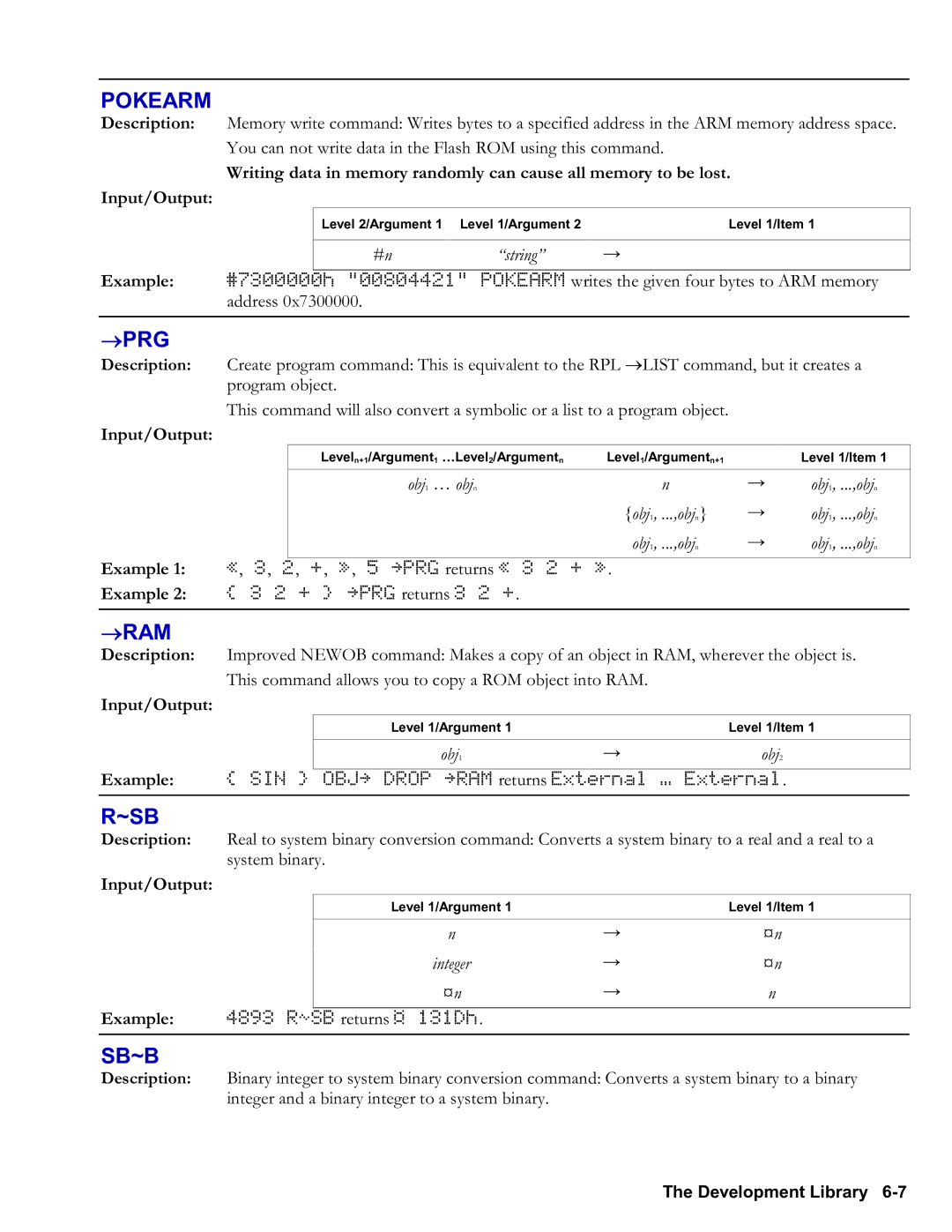 HP 48gII Graphing, 50g Graphing manual Pokearm, Obj 1 … obj n Obj 1, ...,obj n 