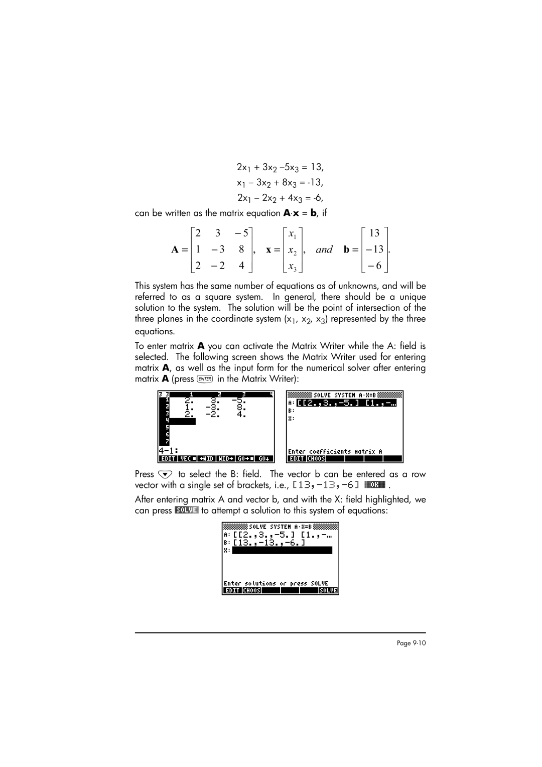 HP 50g manual = ⎢1, ⎢x2 