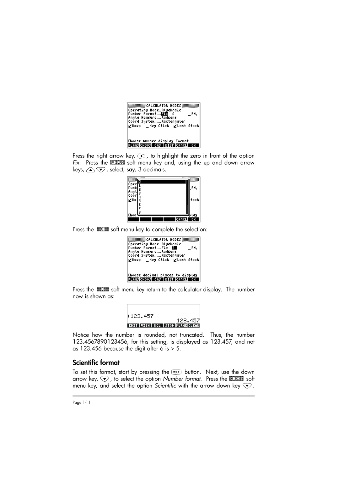 HP 50g manual Scientific format 