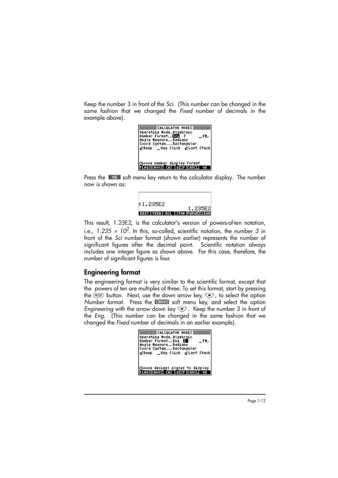 HP 50g manual Engineering format 