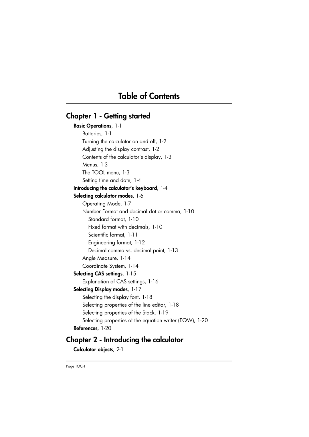 HP 50g manual Table of Contents 