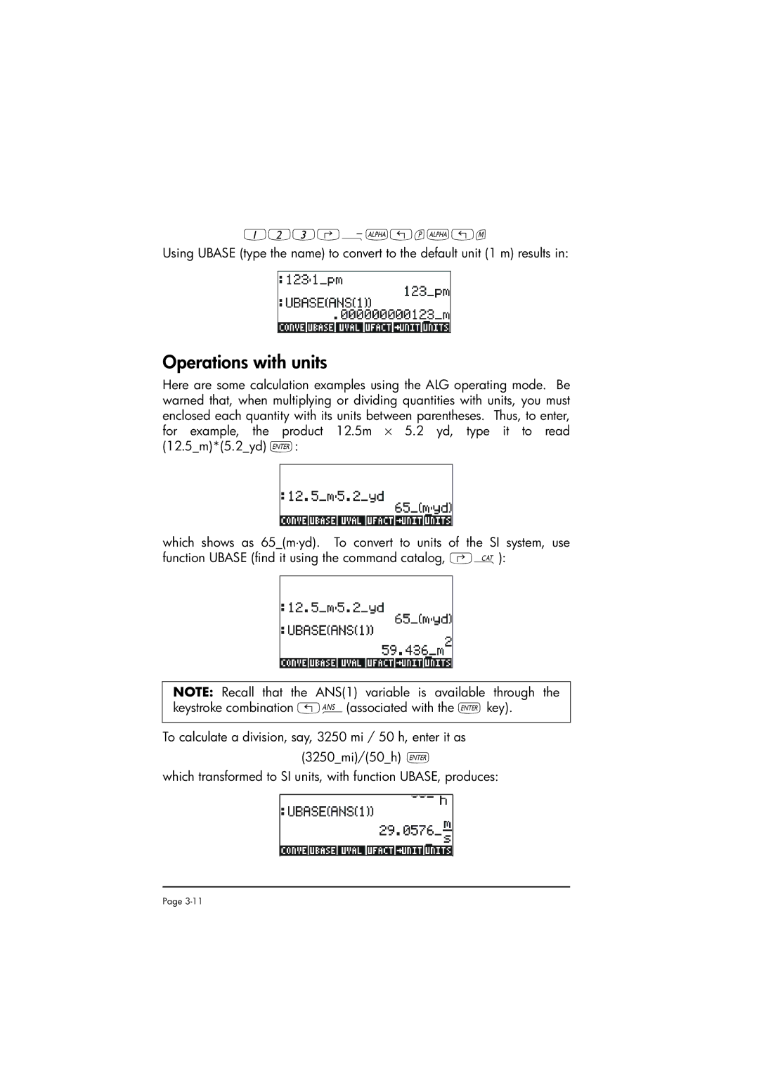 HP 50g manual Operations with units 