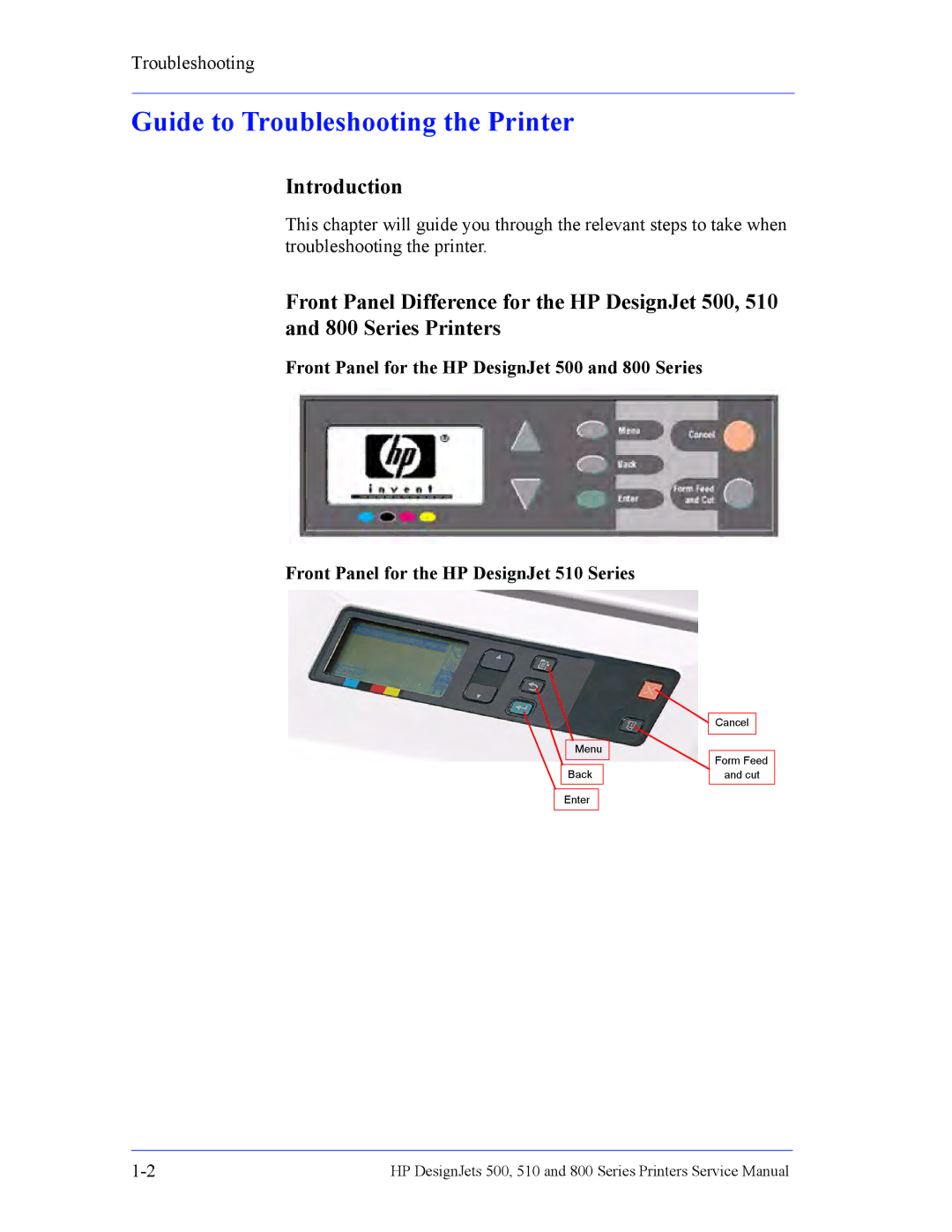 HP 510 Inkjet Large Format CH336A#B1K manual Guide to Troubleshooting the Printer, Introduction 