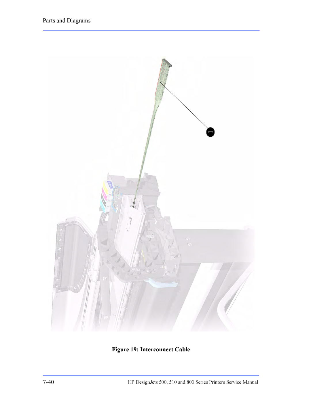 HP 510 Inkjet Large Format CH336A#B1K manual Interconnect Cable 